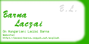 barna laczai business card